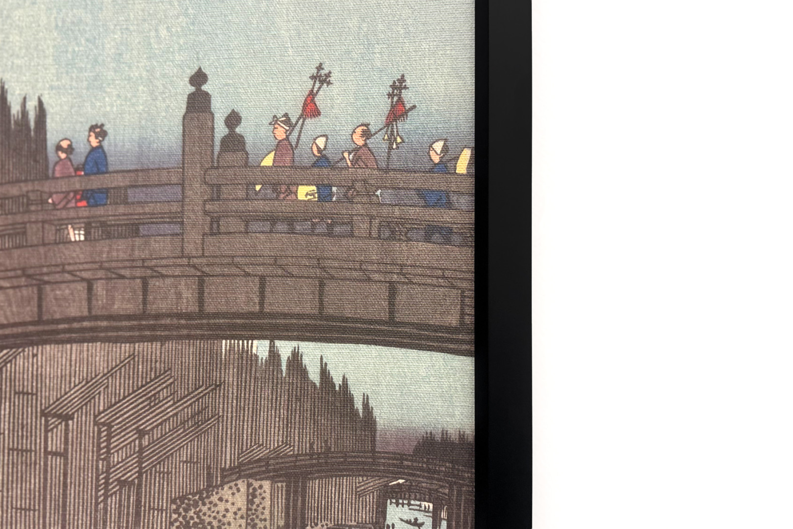 キャピタル ブリッジの竹市場、1857 年、1857 年。 - Ando Hiroshige