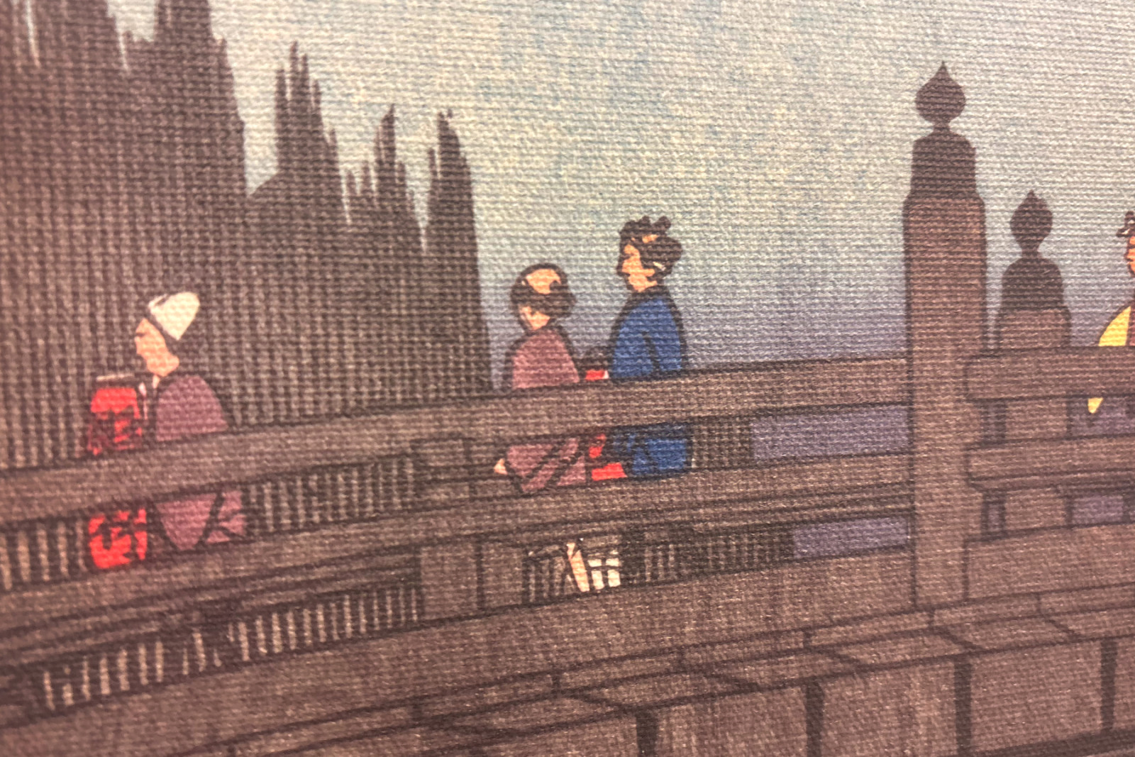 キャピタル ブリッジの竹市場、1857 年、1857 年。 - Ando Hiroshige