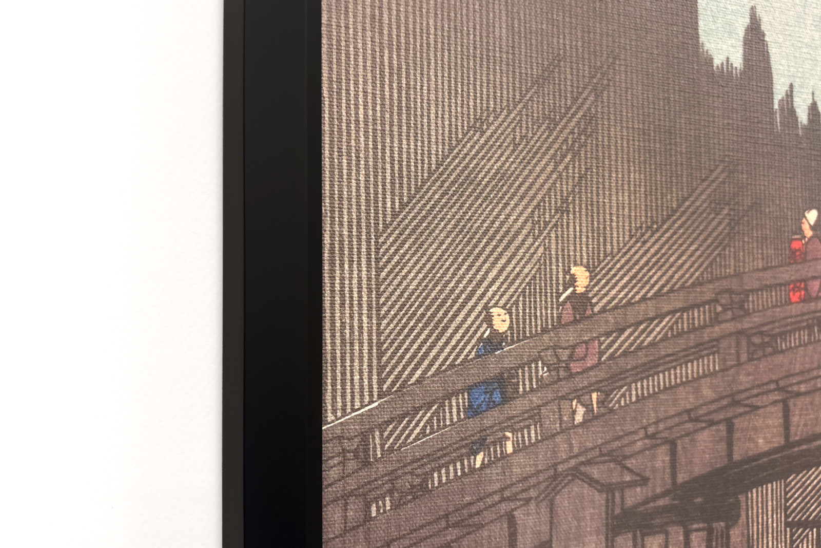 キャピタル ブリッジの竹市場、1857 年、1857 年。 - Ando Hiroshige
