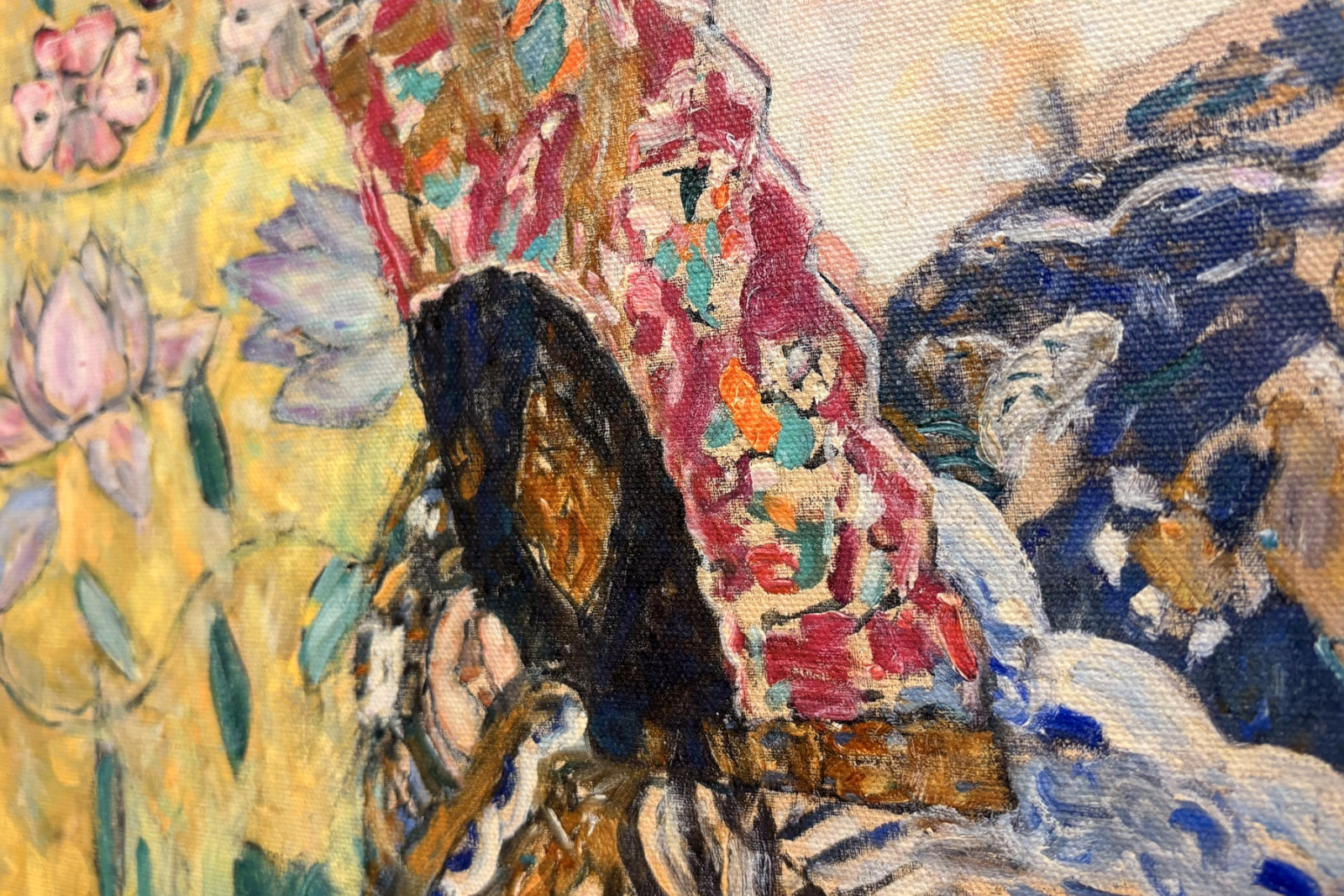 ファンを持つ女性 - Gustav Klimt