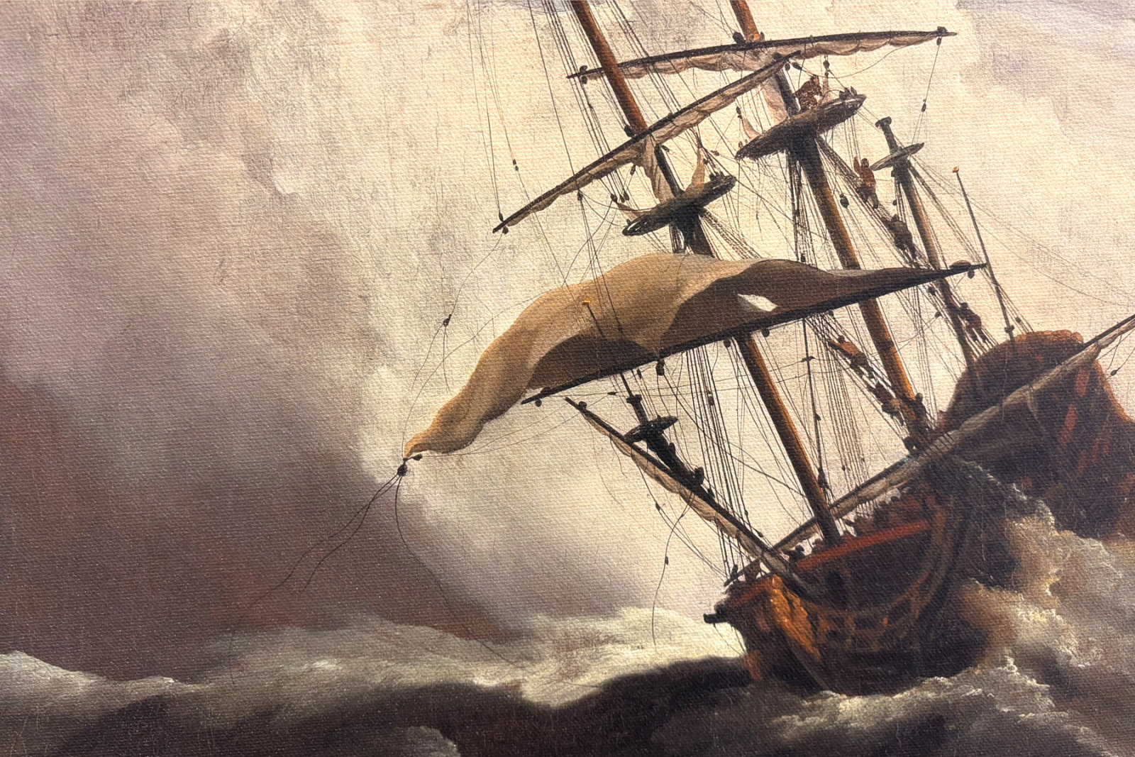 突風に遭う外洋の船、通称「突風」 - Willem van de Velde (II)
