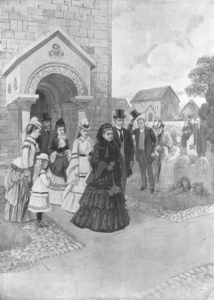 「ヴィクトリア女王のオズボーンでの生活: ウィッピンガム教会での陛下」、1860 年代、1901 年。 作： アドルフ・フォレスティエ