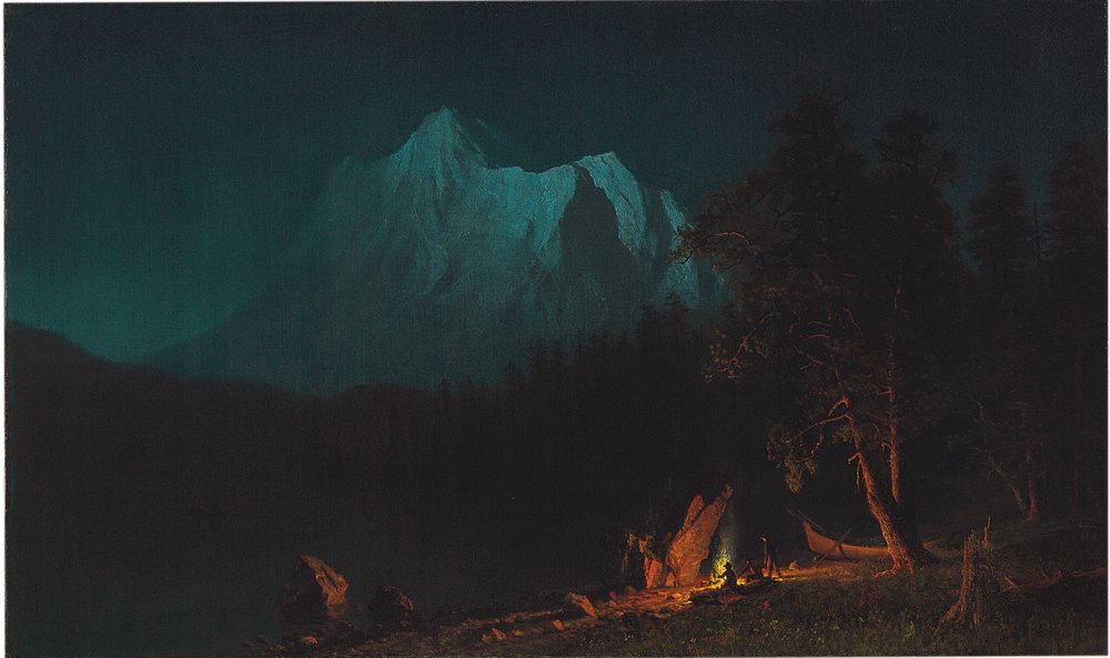 絵画　月明かりの山脈 Albert_Bierstadt_-