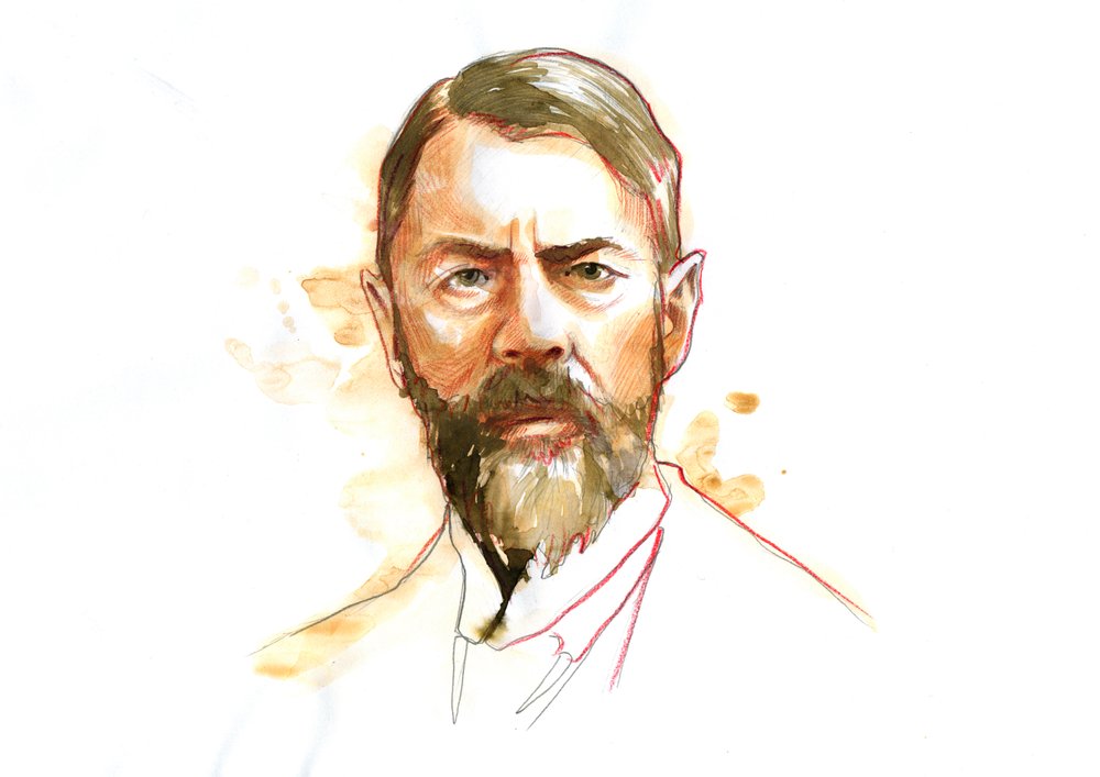 ドイツの社会学者マックス ウェーバー (1864 - 1920) の肖像