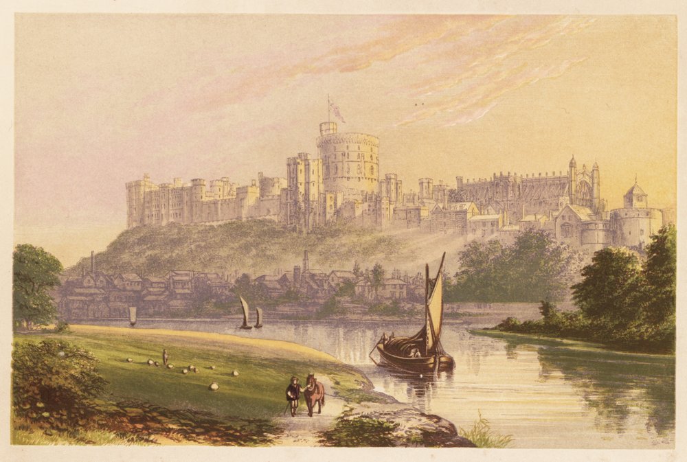 ウィンザー城、バークシャー、イギリス。 1880年（彫刻）