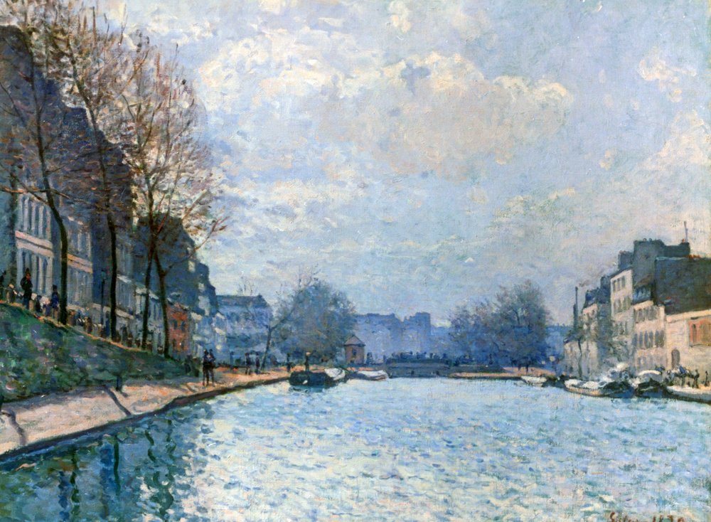 Alfred Sisley、サンマメスの運河107、希少画集画、新品高級額 Alfred Sisley、サンマメスの運河107、希少画集画、新品高級額