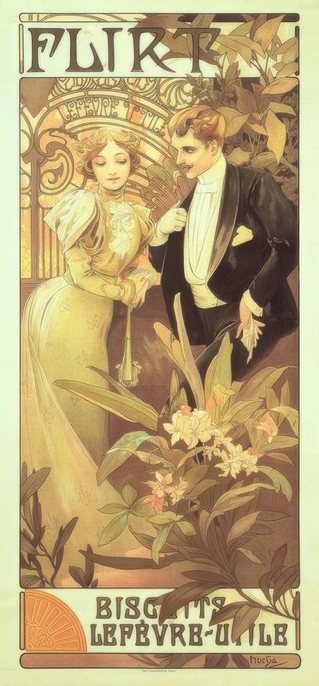 ミュシャ 浮気女 1899年額縁つきアート絵画