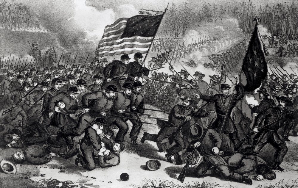Bull Runの2回目の戦い、1862年8月29日、パブ。 Currier and Ivesより 作： アメリカの学校