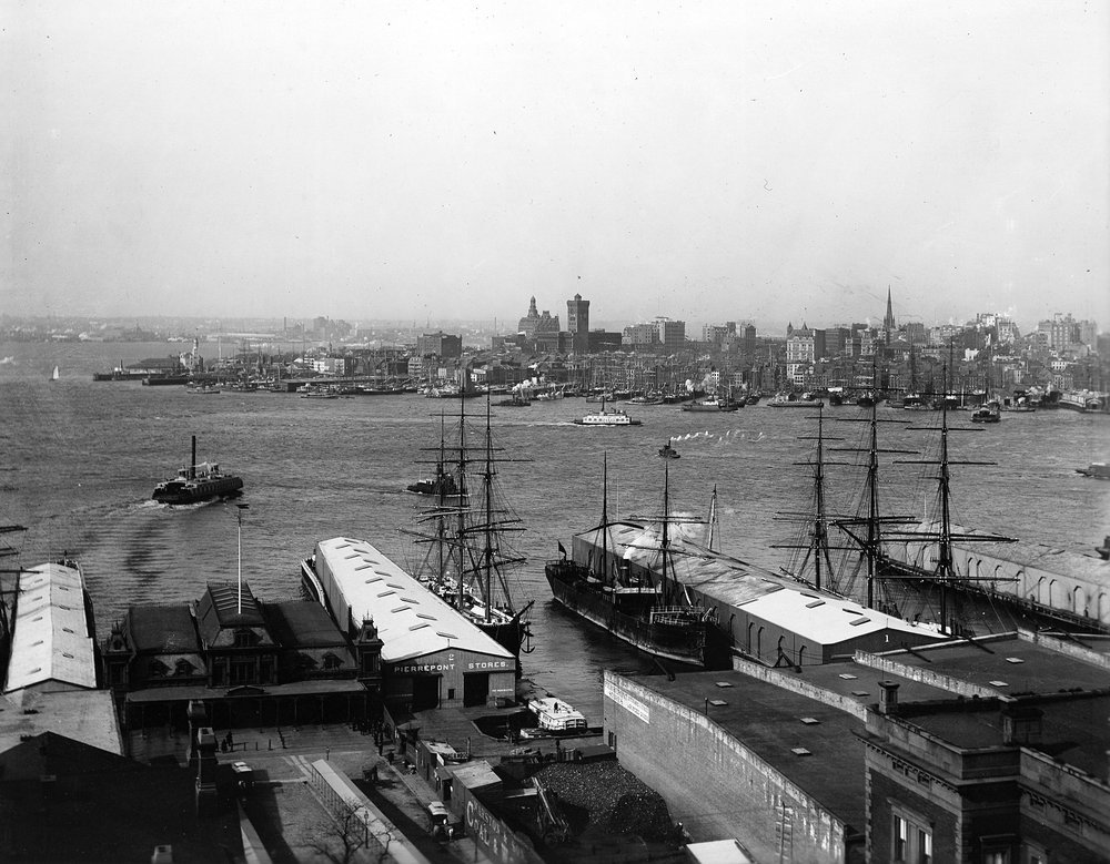 【希少】1900年頃 ニューヨーク アンティーク 写真集 ニューヨーク港のパノラマ、1900年以前