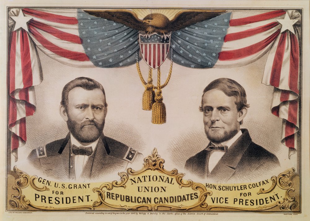 1868年のアメリカ大統領選挙の選挙ポスター、ユリシーズS