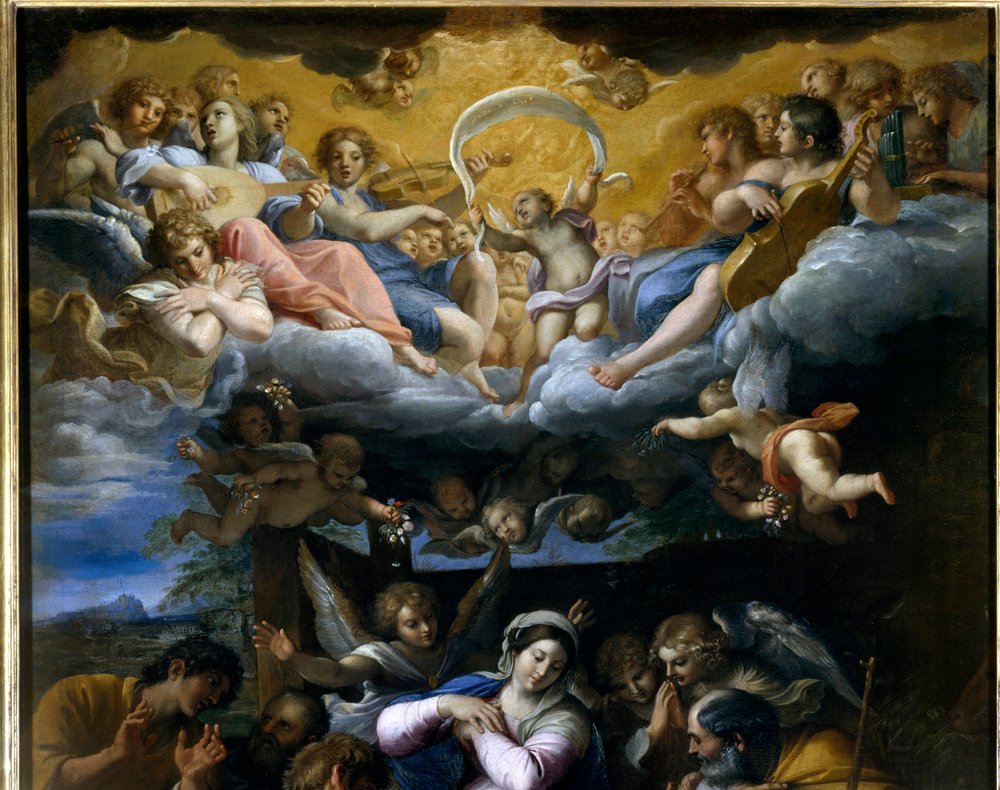 愛の神たちにウェヌスのもとへ導かれるアドニス」 絵画 近く 天使