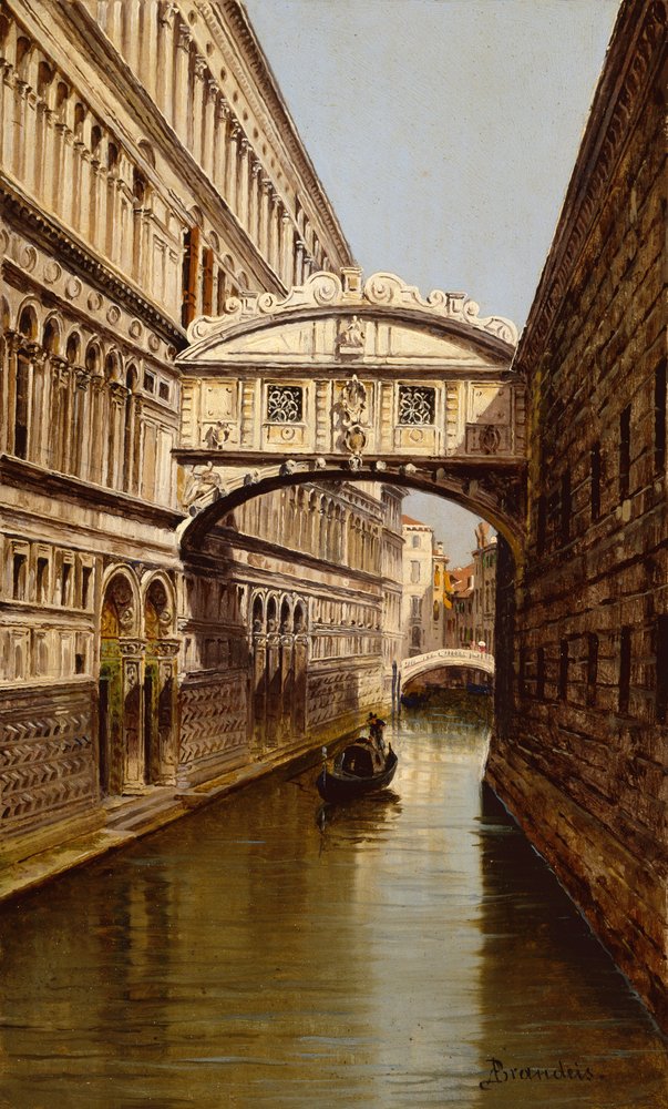 ベネチア名所風景 ため息橋 「永遠の愛で結ばれる橋」 銅版画 ベネチア