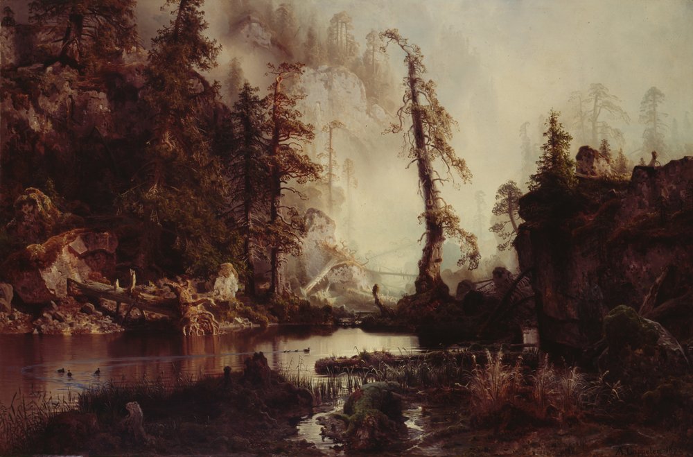 August_Cappelen_-_Black_lake_-