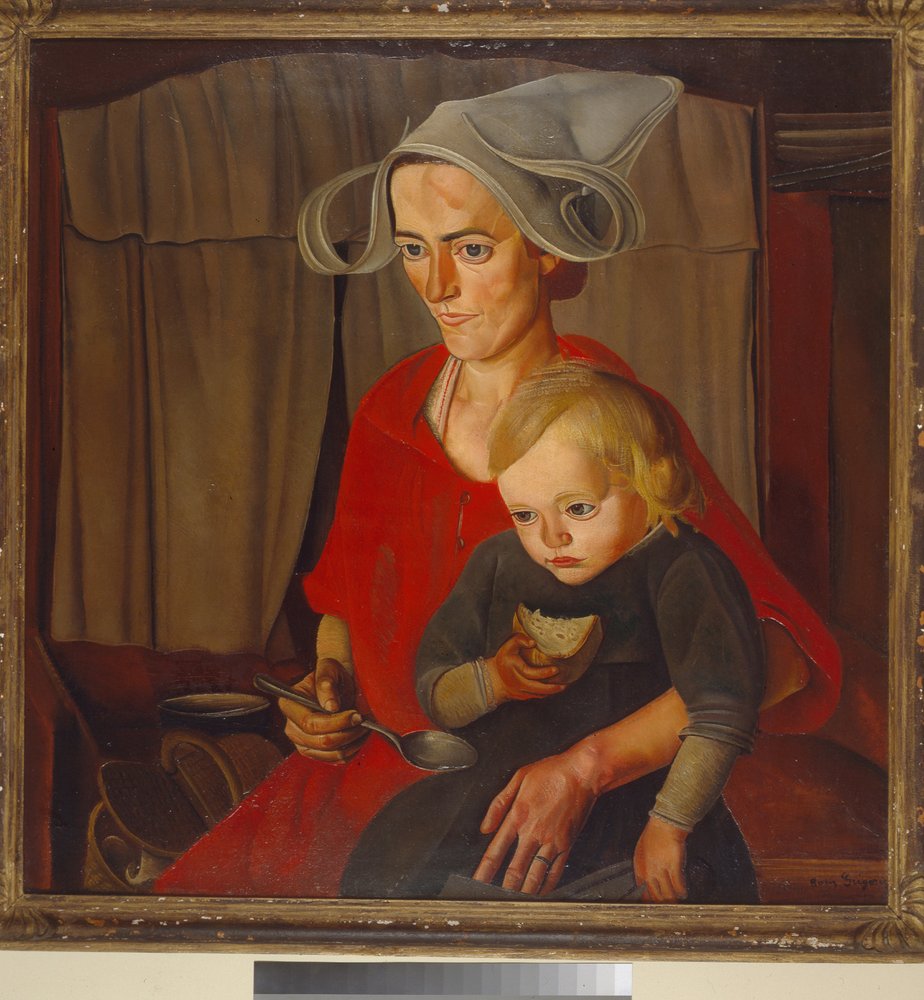 貧困 - ボリス・ドミトリエビッチ・グリゴリエフ (1886-1939) 作、キャンバスに油彩 (79x79 cm) 作： ボリス・ドミトリエヴィッチ・グリゴリエフ