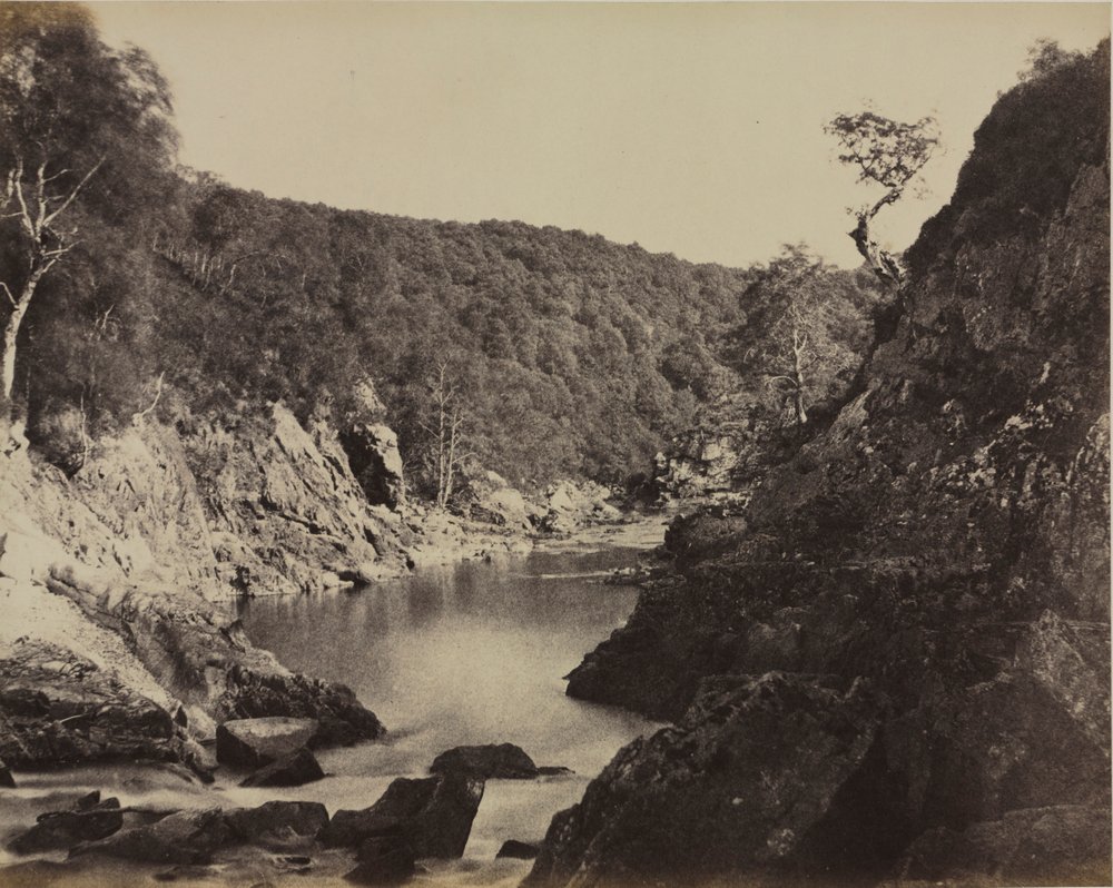 川の風景、スコットランド、c。 1858年。 作： キャプテンホレイショロス