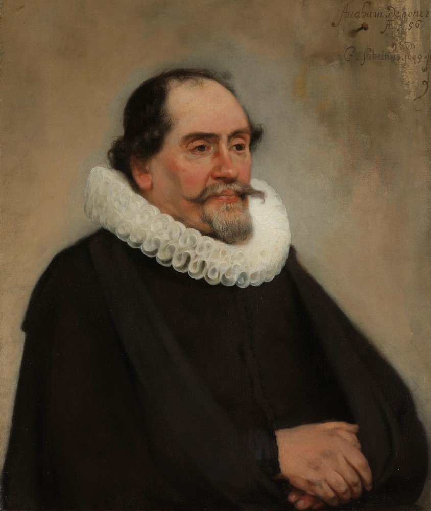 アブラハム・デ・ポッターの肖像、アムステルダムの絹商人 アブラハム・デ・ポター (1592-1650)。 アムステルダムシルク商人 作： カレル・ファブリティウス