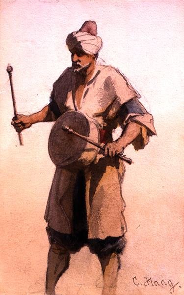 水彩画「梅の下の農夫」 【公式通販】