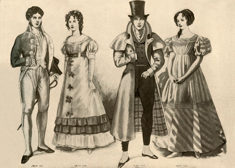 お洋服 1824-1835年の衣服、1907年、1937年