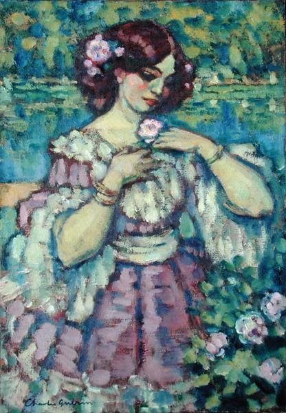 薔薇を持つ女 作： シャルルフランソワプロスパーゲリン