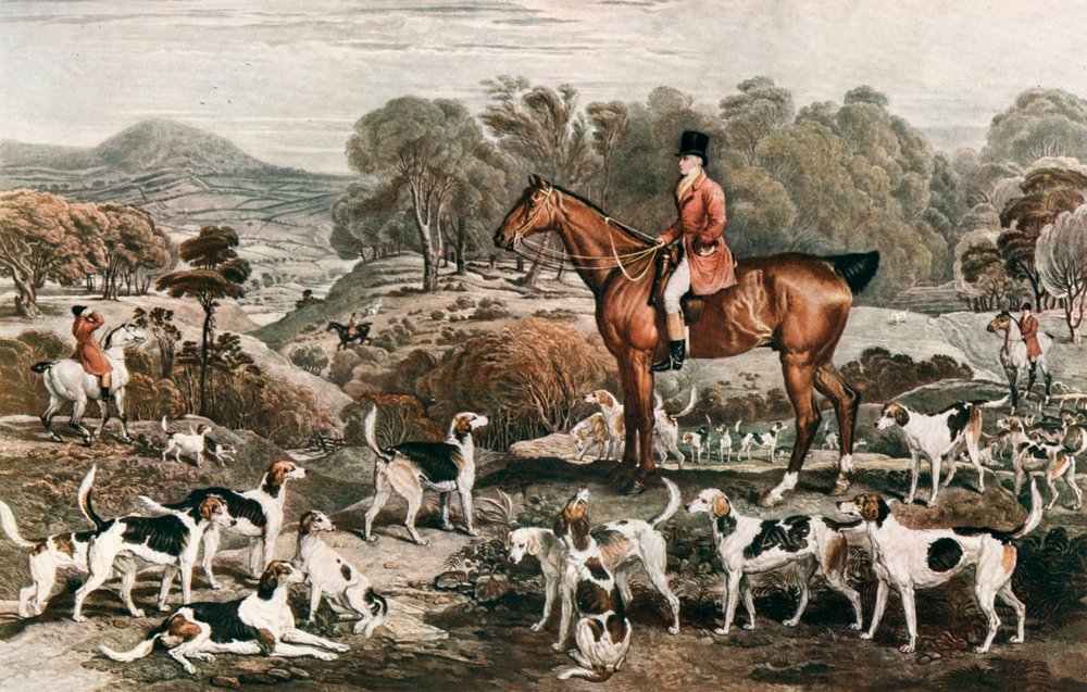 【希少】ハンティング絵画 額装 英国調 馬 犬 狩猟画 Paragon 高級感 Charles_Turner_-