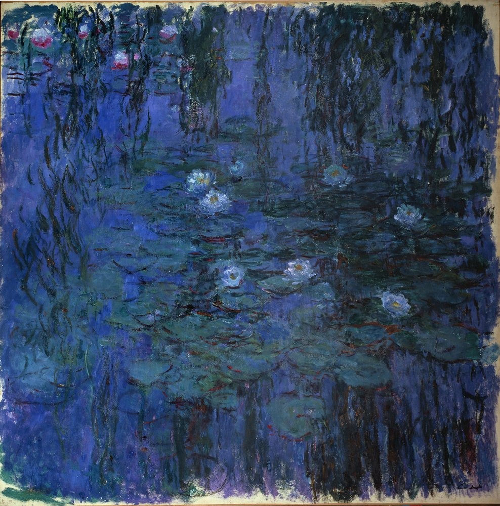 青い睡蓮」（油彩・キャンバス、1916-19年頃
