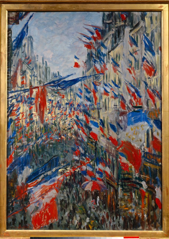パリのサン＝ドニ通り（サン・ドニ）、1878年6月30日の饗宴。クロード・モネ（1840-1926）の絵画