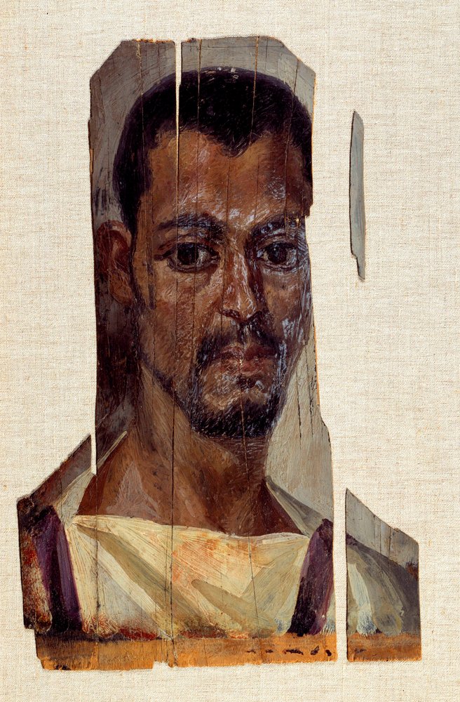 男性ミイラの肖像。3世紀、ローマ時代（古代エジプト）（紀元前30年