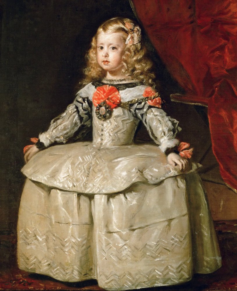 商品画像：ロエベ スカーフ オフホワイト 人形柄 ベラスケス絵画王女柄 no.24 2