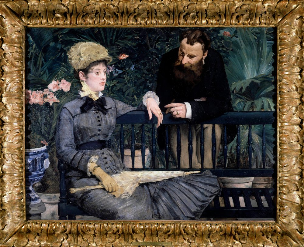 温室の冬の庭 エドゥアール・マネ（1832-1883）による絵画 1879年 115 x 150 cm。ベルリン。Staatliche Museum  - 温室内の冬の庭。エドゥアール・マネ（1832-1883）の絵画（1879年