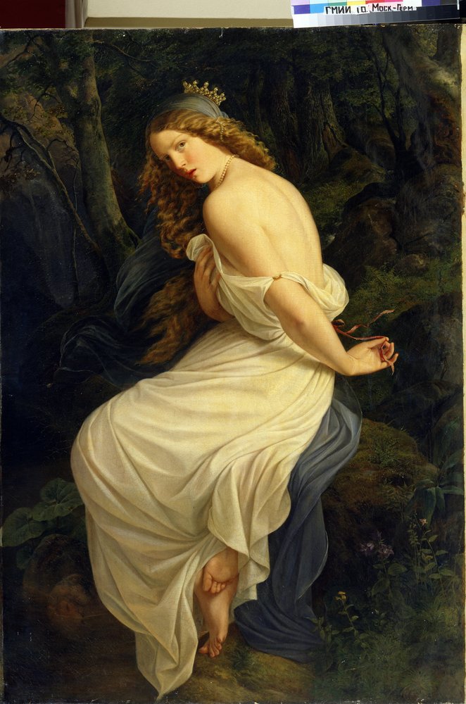オンディーヌ ウンディーネ ニンフまたはナイアードとしてのゲルマン神話の水の天才 Eduard Steinbruck Steinbruck 1802-1882 による絵画 キャンバスに油彩