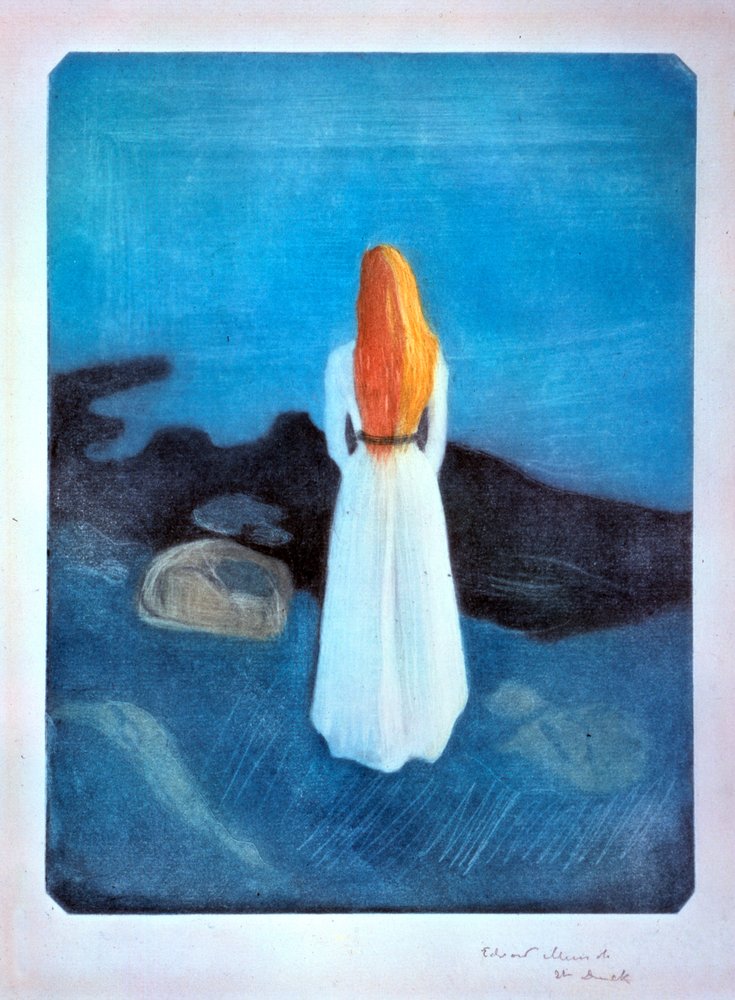 海辺の若い女性、1896年