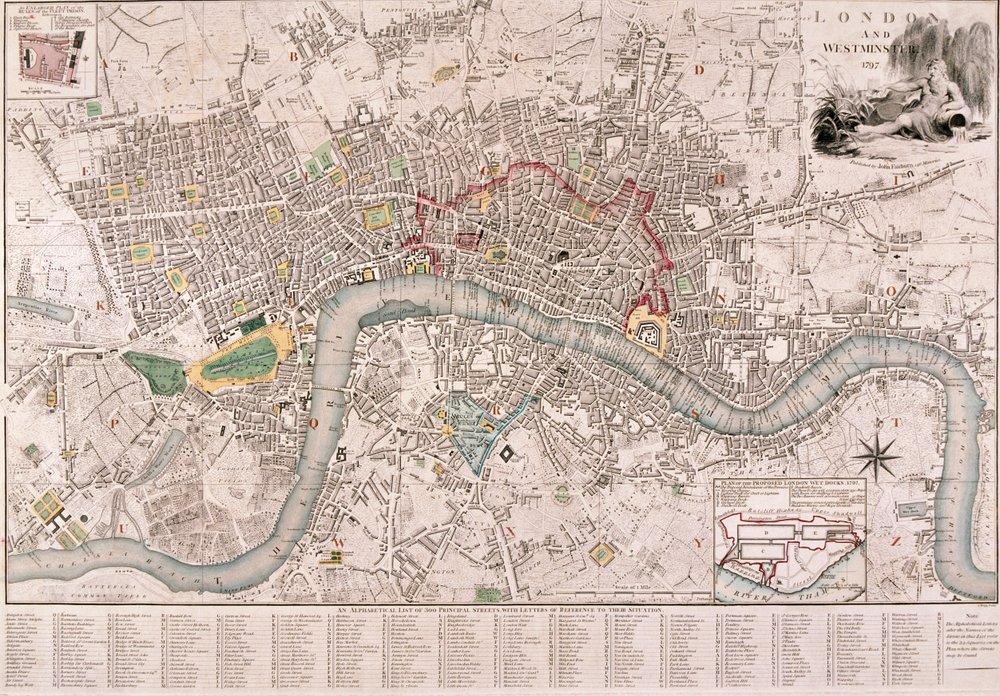 ロンドンの地図、1797 年