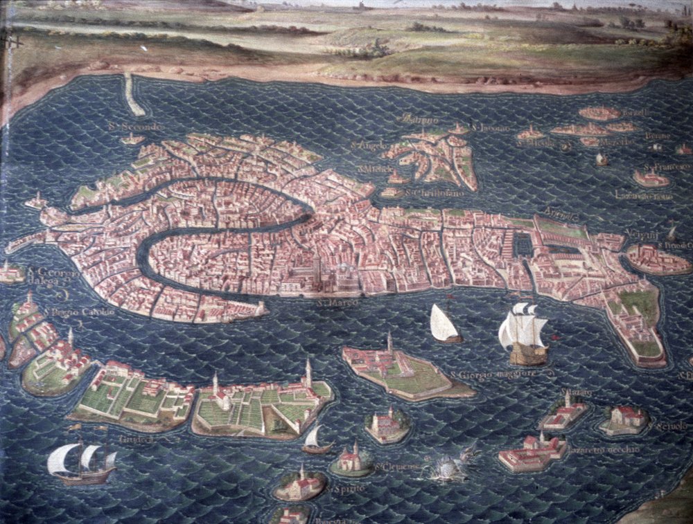 ヴェネツィア、「地図のギャラリー」より細部、1580-83年 作： イグナツィオ・ダンティ