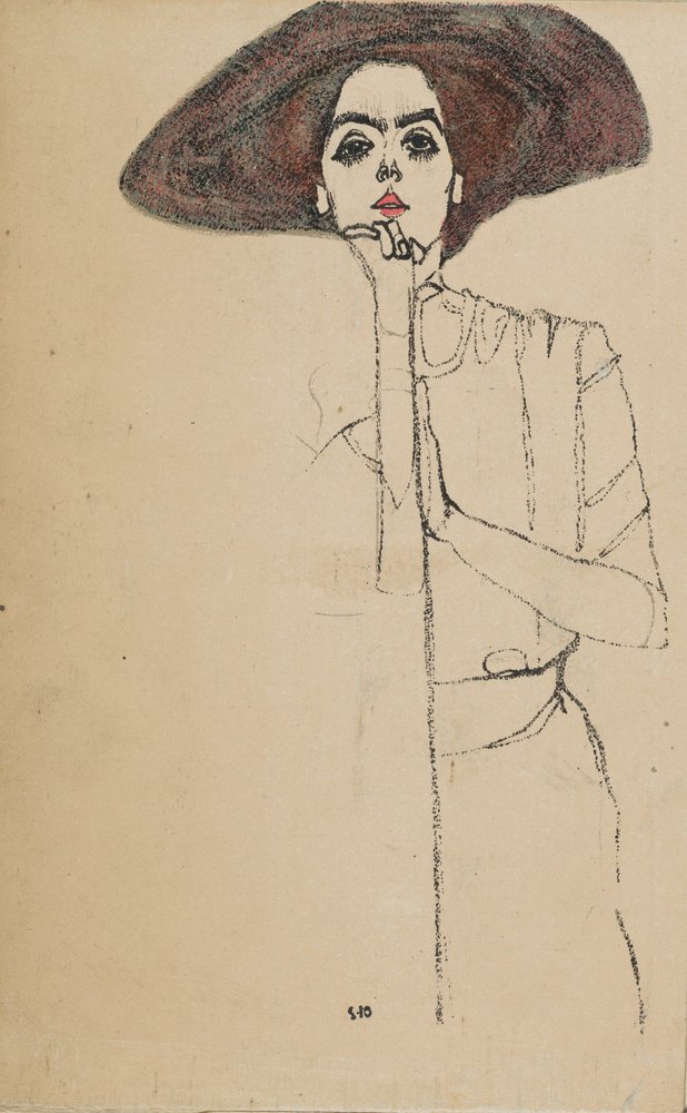 女性の肖像 イラスト A4サイズ Egon_Schiele_-