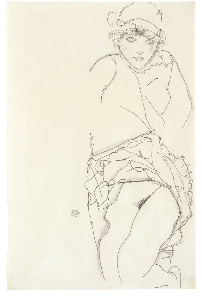 女性の肖像、1913年 作： エゴンシーレ