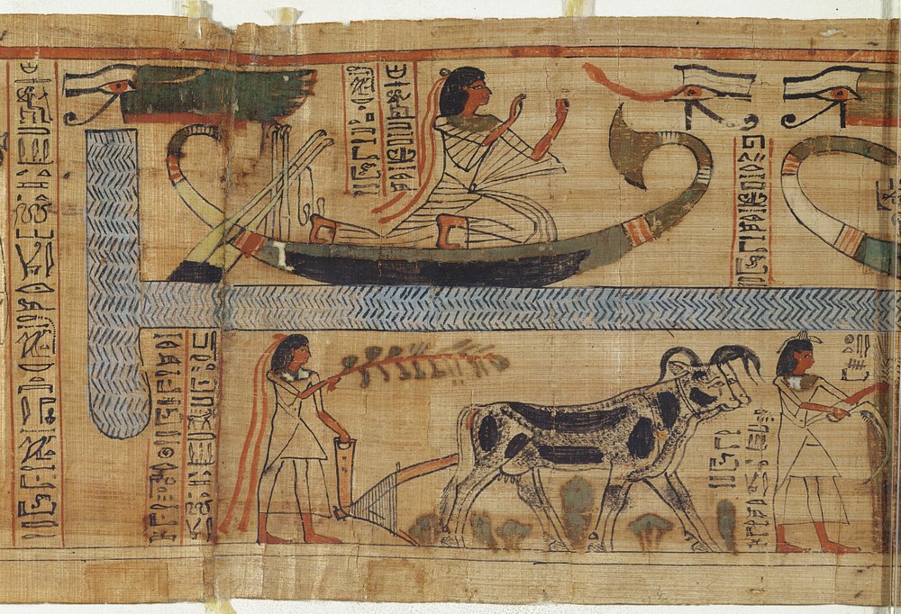 司祭アハメールの死者の書からの詳細、バークと農業シーンを描い