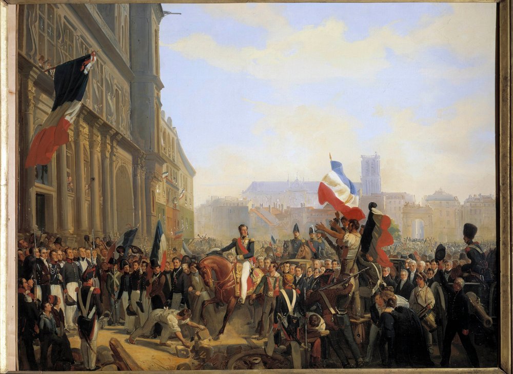 1830年7月の革命。オルレアン公ルイ・フィリップ（フランス王ルイ