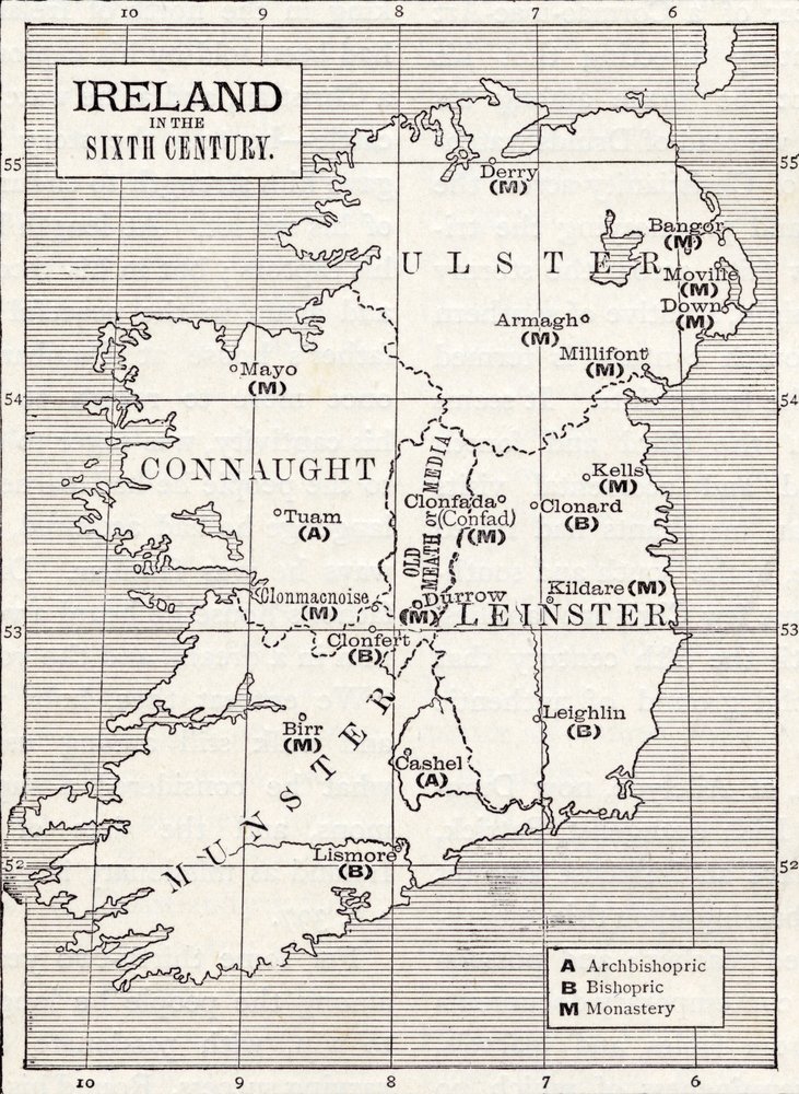 6世紀のアイルランドの地図、 『イギリスの教会：国民のための