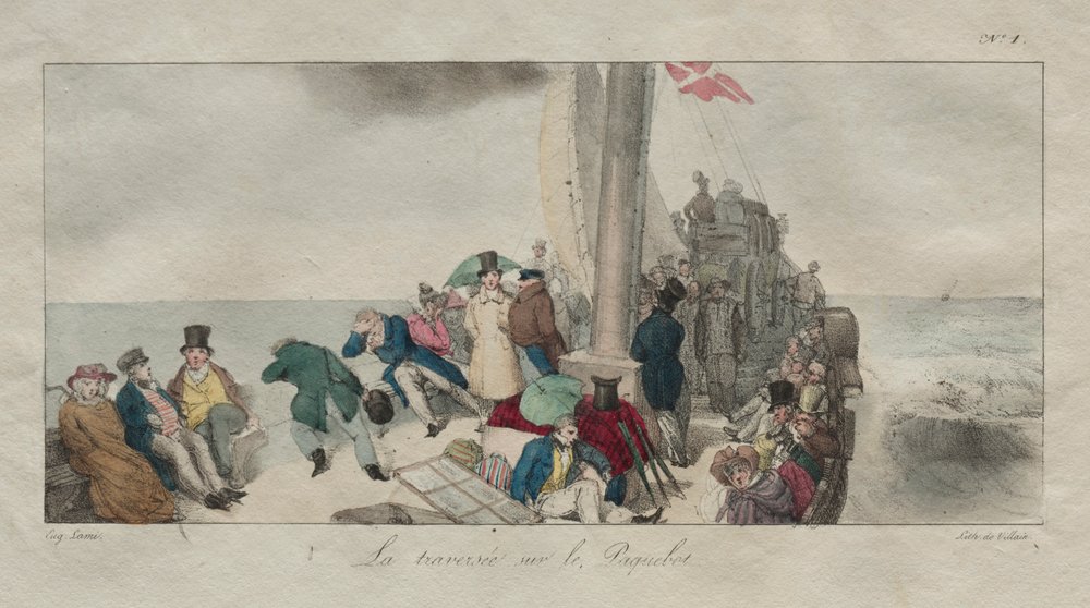 ロンドンのお土産：パケットボートの交差点、1826年。