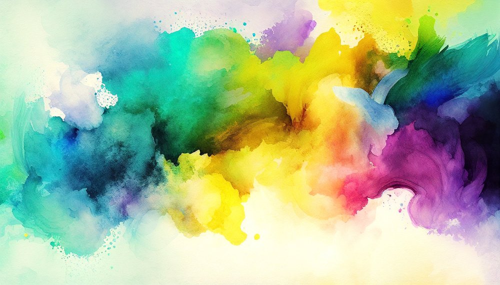 水彩抽象画、カラフルな背景画、アートプリント