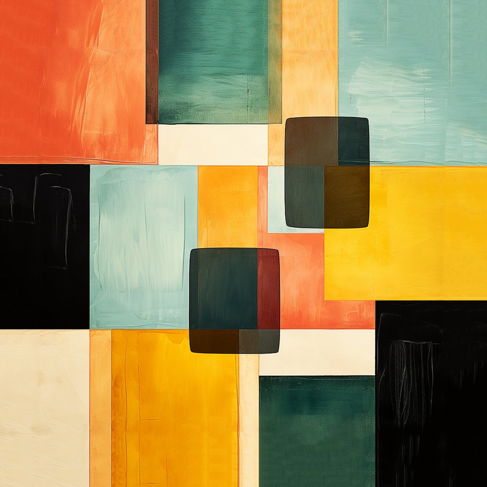 抽象的な正方形の構図 絵画 パターン デザイン, 壁掛けアート