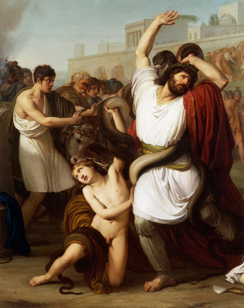 イタリア、ミラノ、「トロイアン司祭ラオコーンの絵」詳細