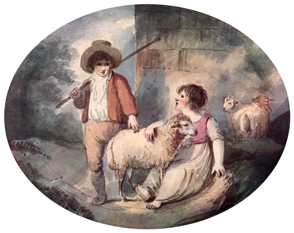 銅版画　羊飼い　1846年 Francesco_Londonio_-