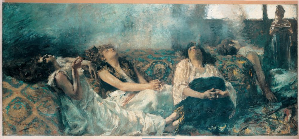 プライベート コレクション。 すべての喫煙 女性 喫煙者 ハシシ中毒 煙 作： フランシスコ・ジョレンス・ディアス