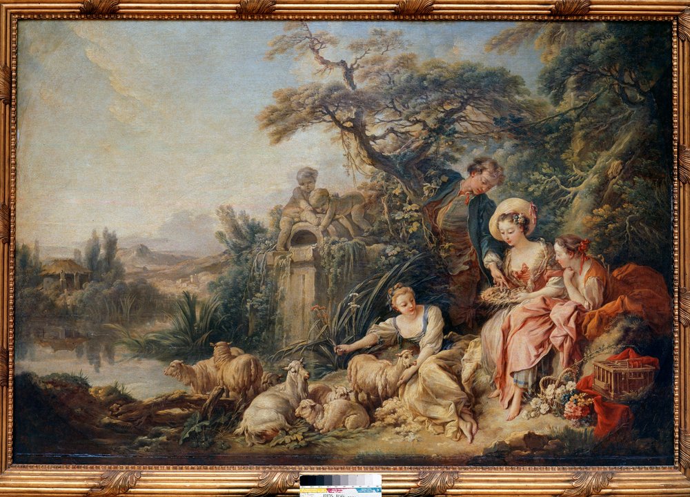 ワールド オンラインストア フランソワ・ブーシェ（1703-1770）の「羊飼いの巣」の絵 絵画