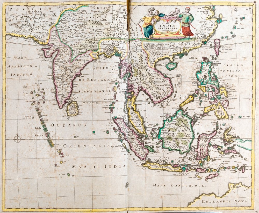 正規 東インドの地図（南・東南アジア。パキスタン、インド、ネパール ワンピース