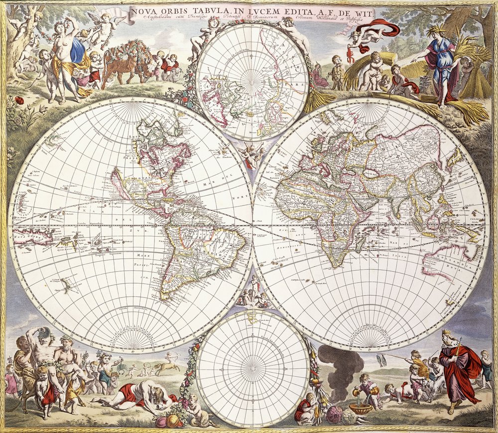 アトラスマイオール、1705年頃の世界地図