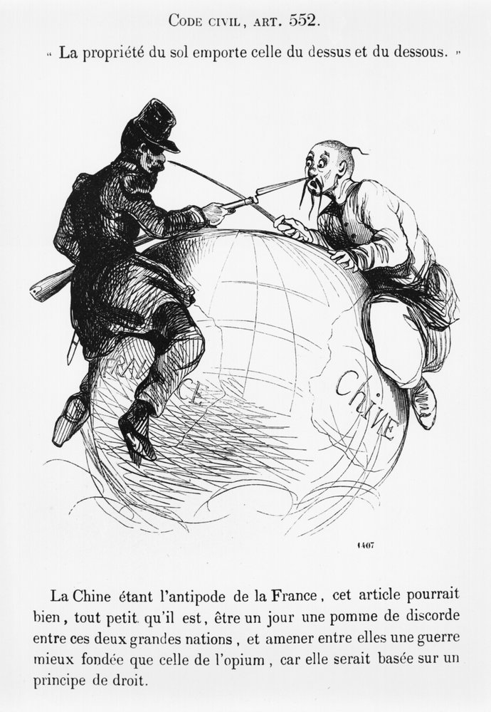 フランスと中国、フィリッポン美術館の風刺画、1850〜60年頃