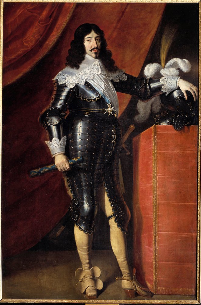 鎧を着たルイ13世（1601-1643）の足元の肖像 17世紀フランス派の