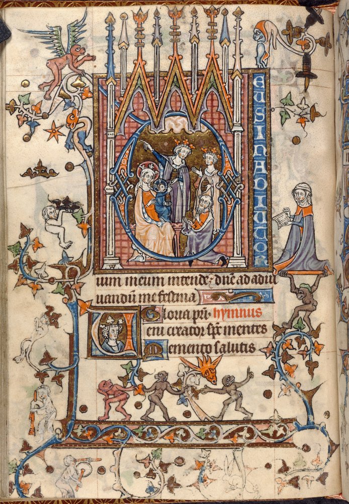 聖オメル時祷書』MS 36684, f.46v（ヴェラム）より「三王子の礼拝 作： フランス語学校